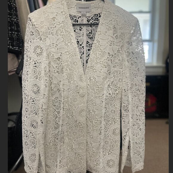 Sabina Musayev- Lace Detailed V-Neck Jacket - Picture 1 of 5